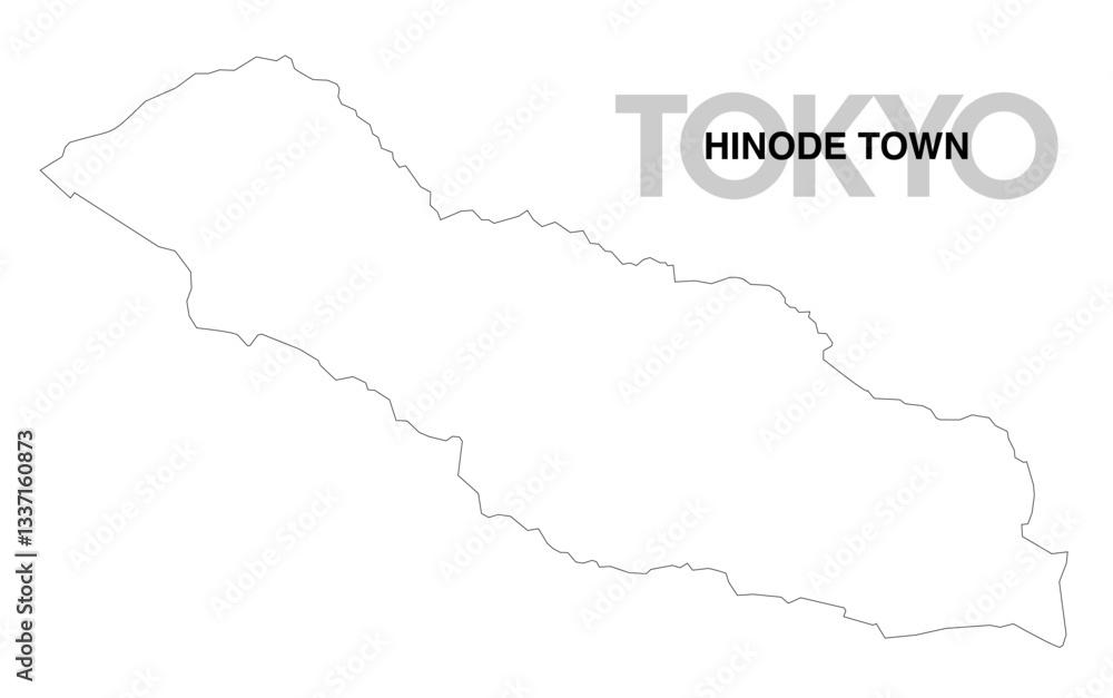 東京都日の出町の白地図 東京都日の出町の白地図