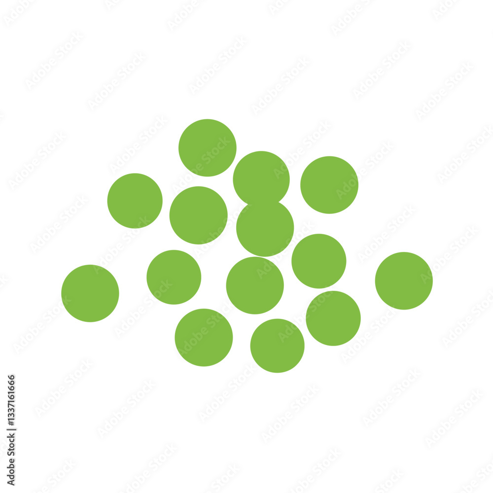 Fototapeta premium Flat Color Vector Set of Fresh Fruits and Vegetables on White Background