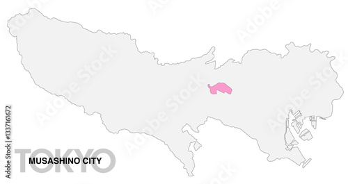 東京都武蔵野市の位置地図 境界線無_1