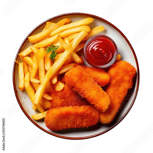 Plate of Fish Sticks and Fr...