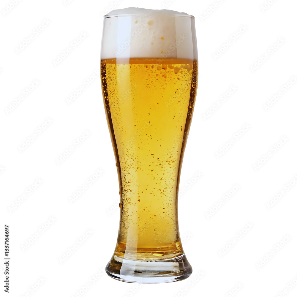 Cold Beer in a Glass, Refreshing Drink, Studio Shot, Isolated on Black Background Cold Beer in a Glass, Refreshing Drink, Studio Shot, Isolated on Black Background