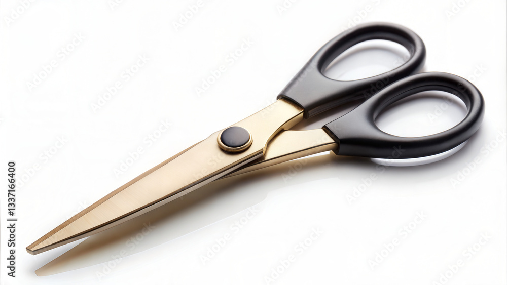 Fototapeta premium Stylish Gold and Black Scissors for Office, Crafting, and Professional Use