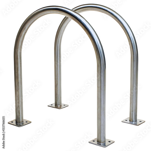 Double Stainless Steel Bicycle Rack, Modern Urban Bike Parking Stand, Outdoor Cycle Parking