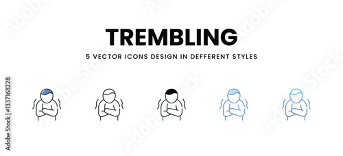 Trembling vector icons set stock illustration