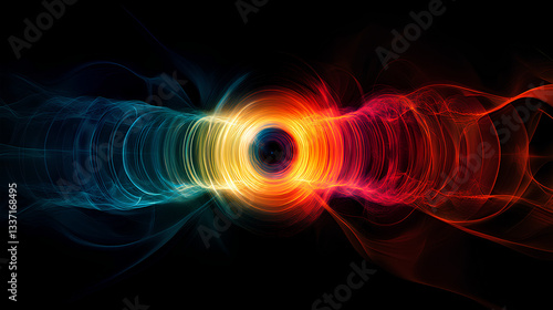 illustration image of ultrasonic waves dark background