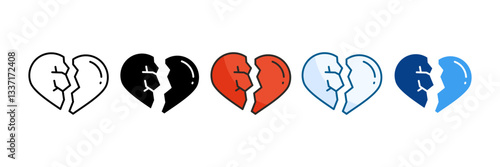 Breakup Icon Set Multiple Style Collection