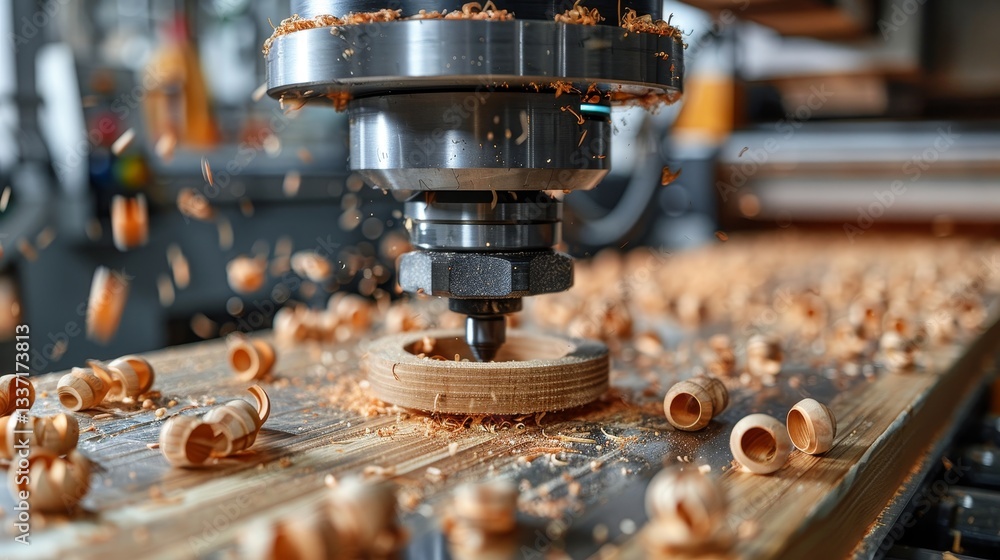 CNC Machine Carving Wood. Automated Woodworking Process. Modern Furniture Production. CNC Machine Carving Wood. Automated Woodworking Process. Modern Furniture Production.