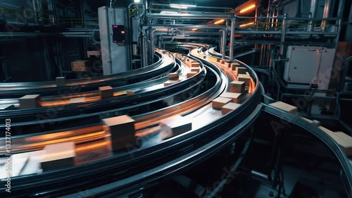 conveyor belt in the factory