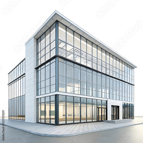 Modern Multi-Story Hospital with Iconic Red Cross: State of the Art Medical Facility