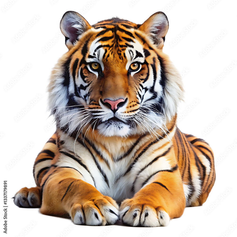 Fototapeta premium tiger isolated on white background PNG. GENERATIVE AI