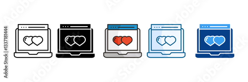 Online Dating Icon Set Multiple Style Collection