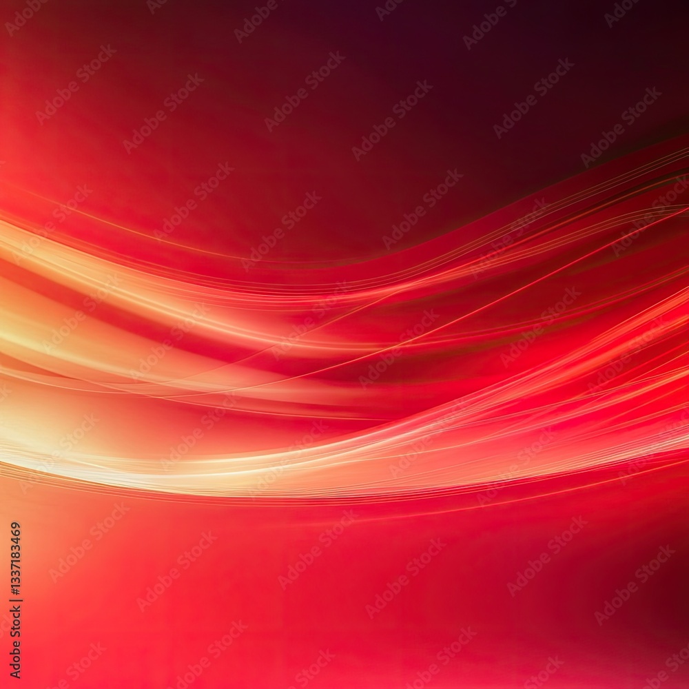 Naklejka premium Abstract Red and Orange Swirling Light Waves Background Image