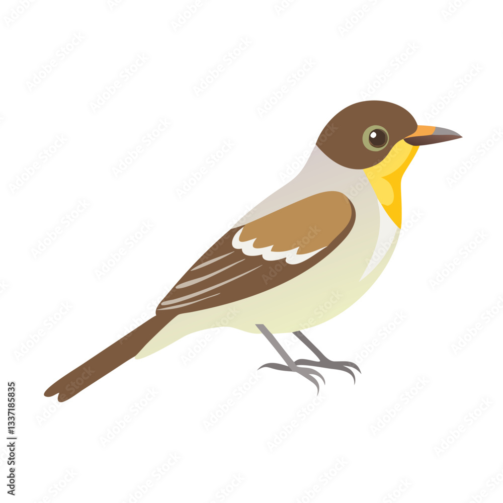 Fototapeta premium Bird's Eye View: A vibrant illustration captures a detailed image of a bird, rendered in vivid colors. with a simple backdrop.