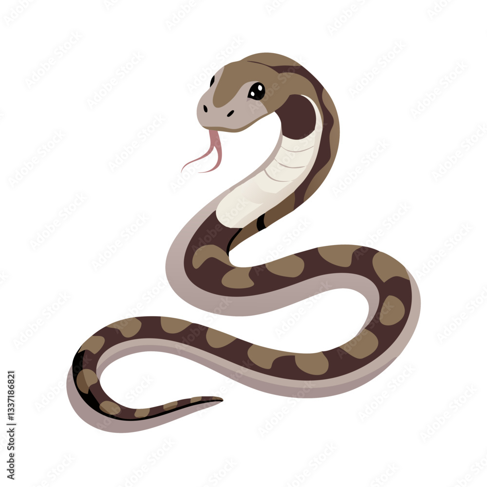 Fototapeta premium Serpentine Elegance: A captivating illustration of a snake, showcasing its sleek form and intricate patterns.