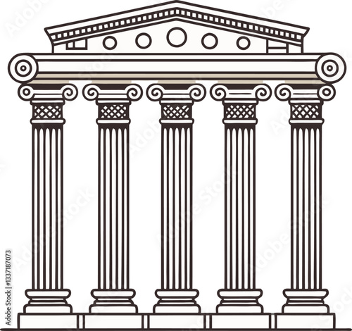 Ancient Roman Columns – Decorative Greek Pillars and Antique Architecture Vector