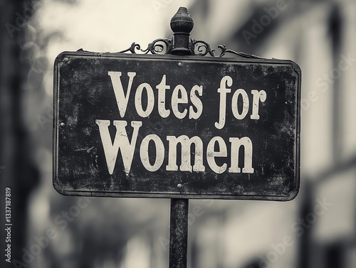  Vintage black and white sign reading 