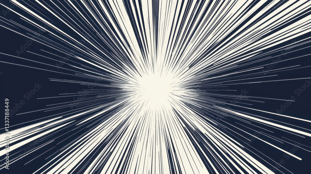Obraz premium Abstract background featuring radial lines expanding from a central point creating a sense of speed movement and dynamic energy for use as graphics or wallpapers
