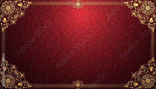 Intricate gold mandala on rich burgundy Islamic-inspired background , decoration, mandala, burgundy
