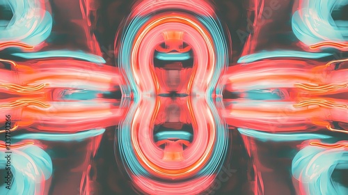 Vibrant abstract background with dynamic light trails in vivid colors and shapes.