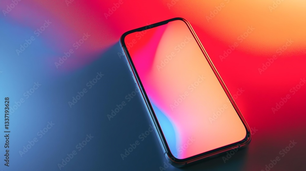 Vibrant smartphone with colorful background, showcasing modern digital innovation. Vibrant smartphone with colorful background, showcasing modern digital innovation.