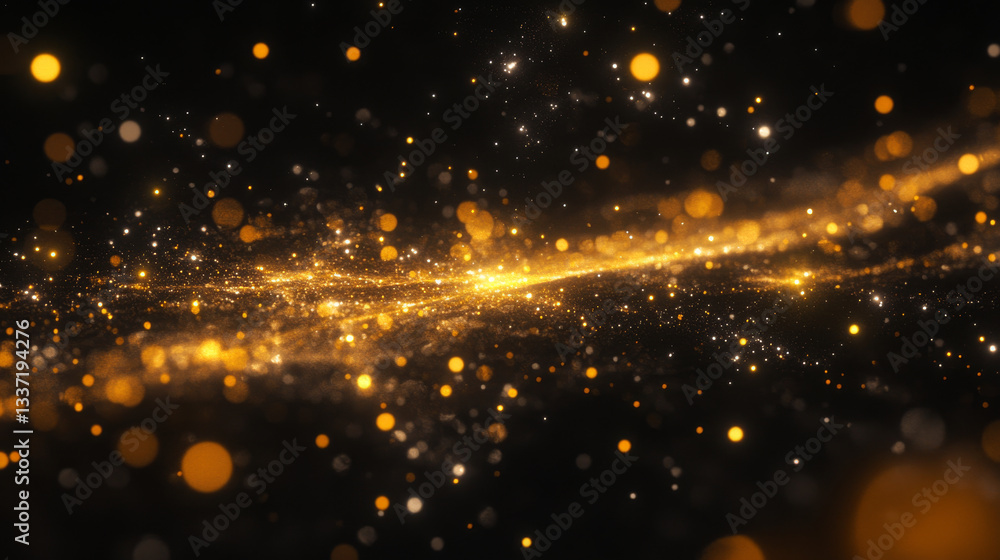 Obraz premium Golden star shine effects, flash lights with sparkles and glow rays isolated on black background. Vector realistic set of bright yellow glare, gold flare with shiny beams