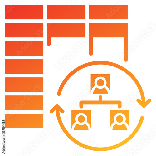 Reorganization Glyph Gradient Icon