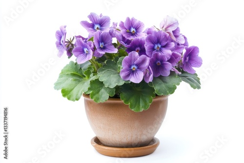 Wallpaper Mural African violet flower in a pot isolated on white background for a clean and elegant look Torontodigital.ca