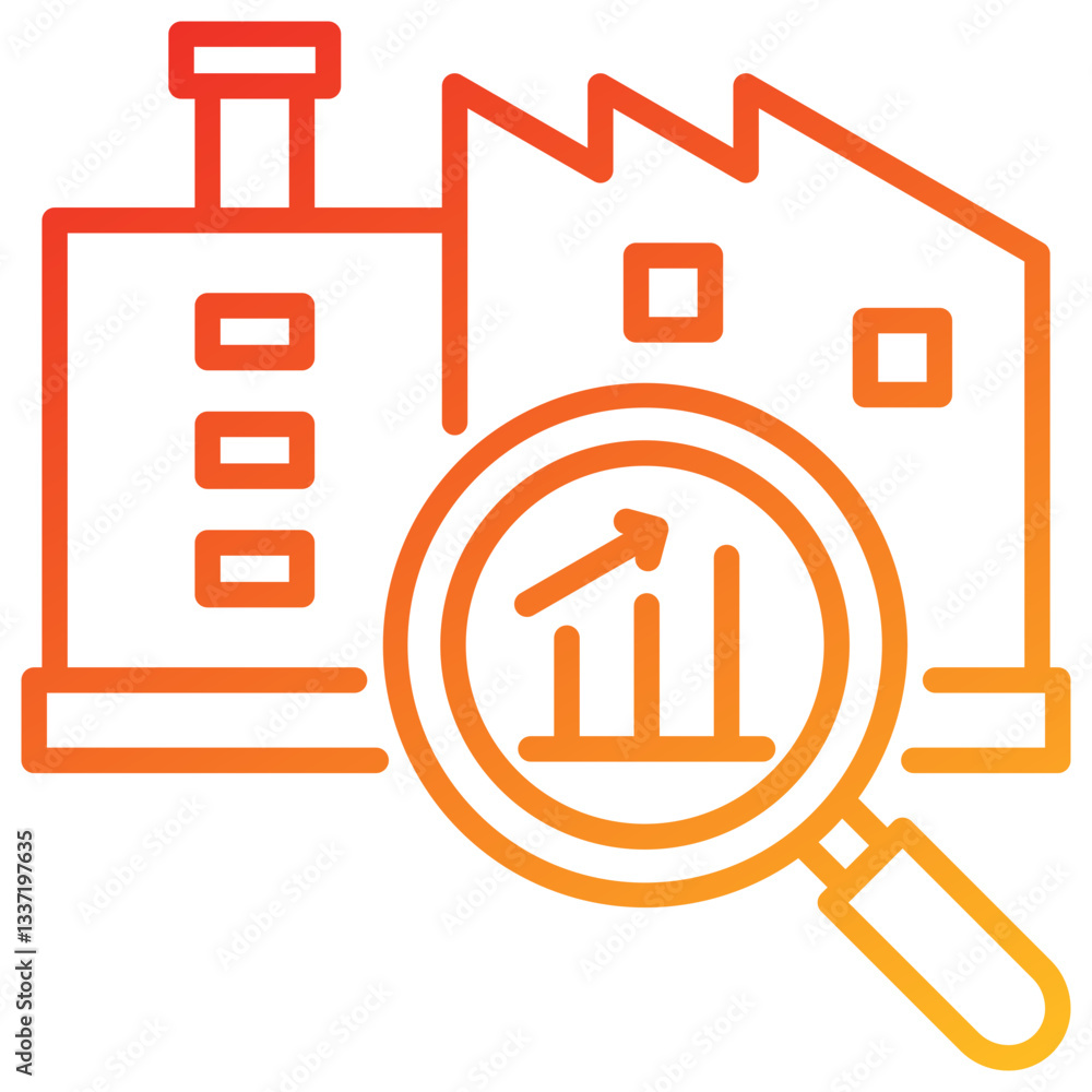 Industry Analysis Line Gradient Icon Industry Analysis Line Gradient Icon