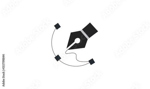 Fountain pen icon vector illustration flat design 