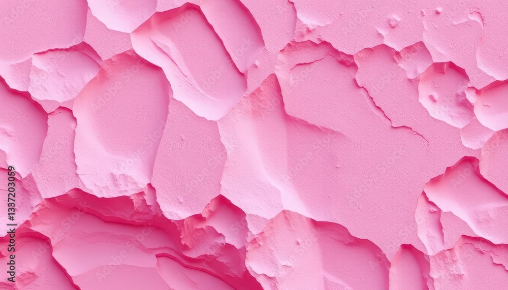 Obraz premium Abstract pink concrete form, textured surface, geometric shapes, abstract art, painted concrete