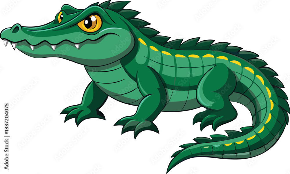 Fototapeta premium A wild animal Crocodile vector art illustration