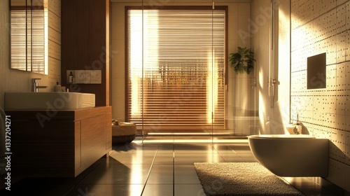 Bathroom and toilet interior in white tones