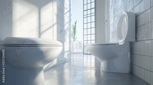 Clean and bright toilet