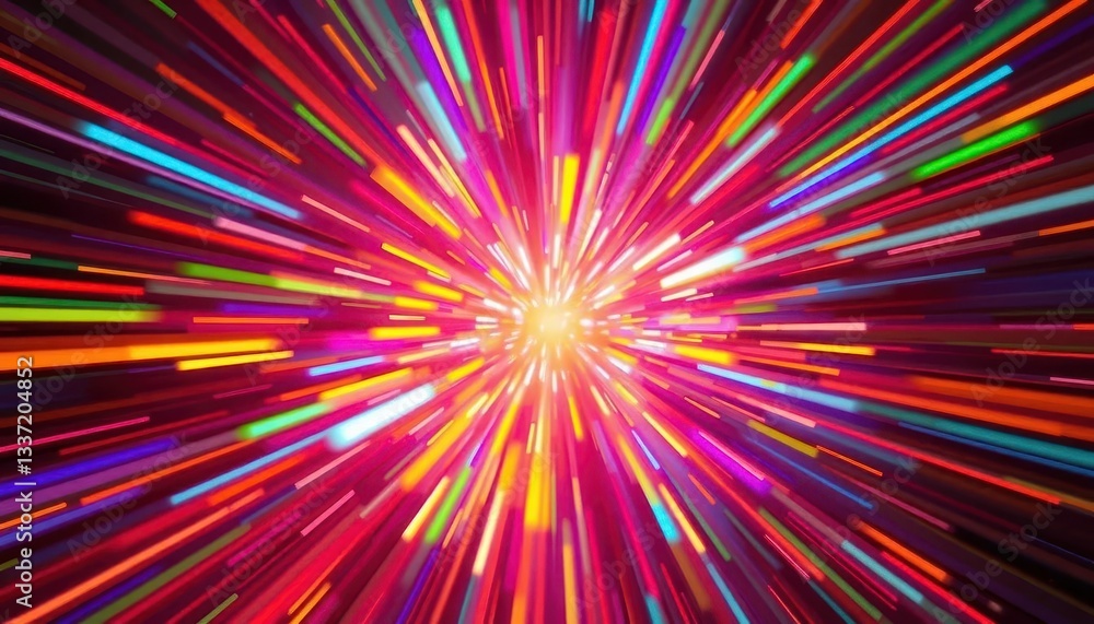 Intense, abstract light burst; vibrant colors, dynamic streaks, light burst, power Intense, abstract light burst; vibrant colors, dynamic streaks, light burst, power