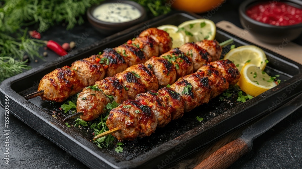 Grilled Chicken Skewers with Lemon and Herbs Grilled Chicken Skewers with Lemon and Herbs