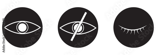 eye icon set. vision icon, see view icons - eyesight symbol - invisible eye hide icon, incognito icon no eye view hidden icon set. vision icon