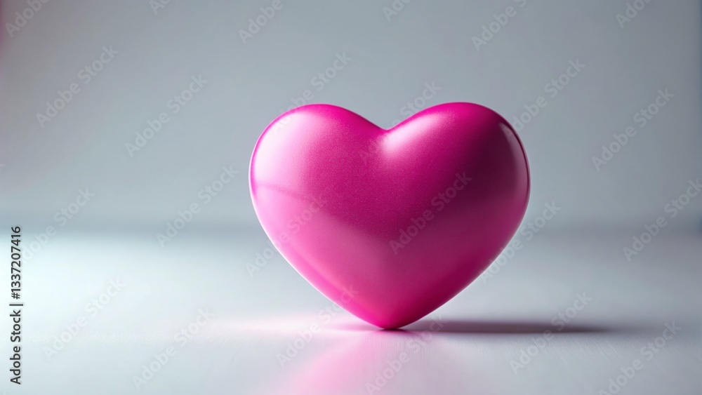 Fototapeta premium Minimalist Pink Heart Valentine's Day Background