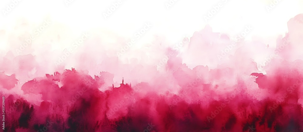 Obraz premium Pink and red watercolor cloudscape