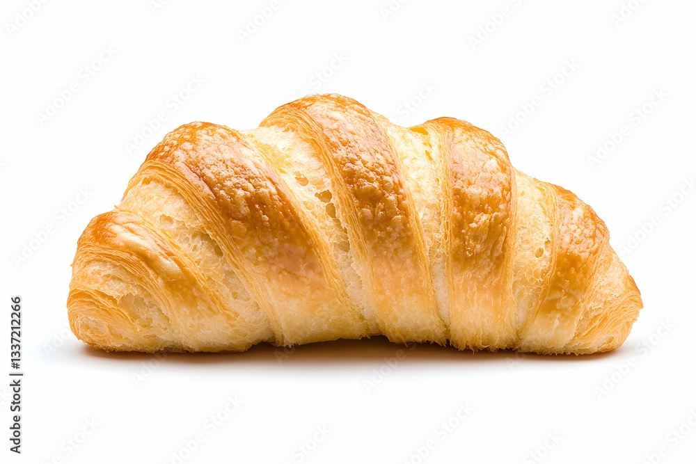 Golden-brown croissant isolated on white background Golden-brown croissant isolated on white background