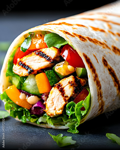 Grilled chicken and vegetable wrap (1)