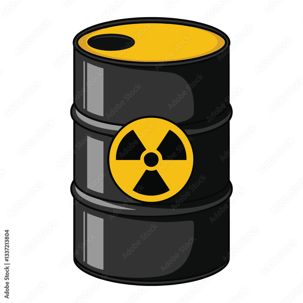 Toxic waste barrel icon. Vector illustration of a radioactive biohazard container isolated on white background. Toxic waste barrel icon. Vector illustration of a radioactive biohazard container isolated on white background.