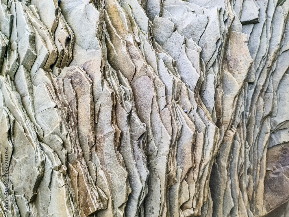 Basalt rock formation creating a natural pattern in Iceland Basalt rock formation creating a natural pattern in Iceland