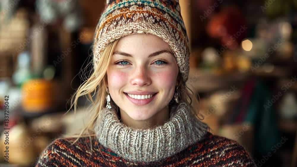 Portrait of a Scandinavian woman in traditional and modern dress Portrait of a Scandinavian woman in traditional and modern dress