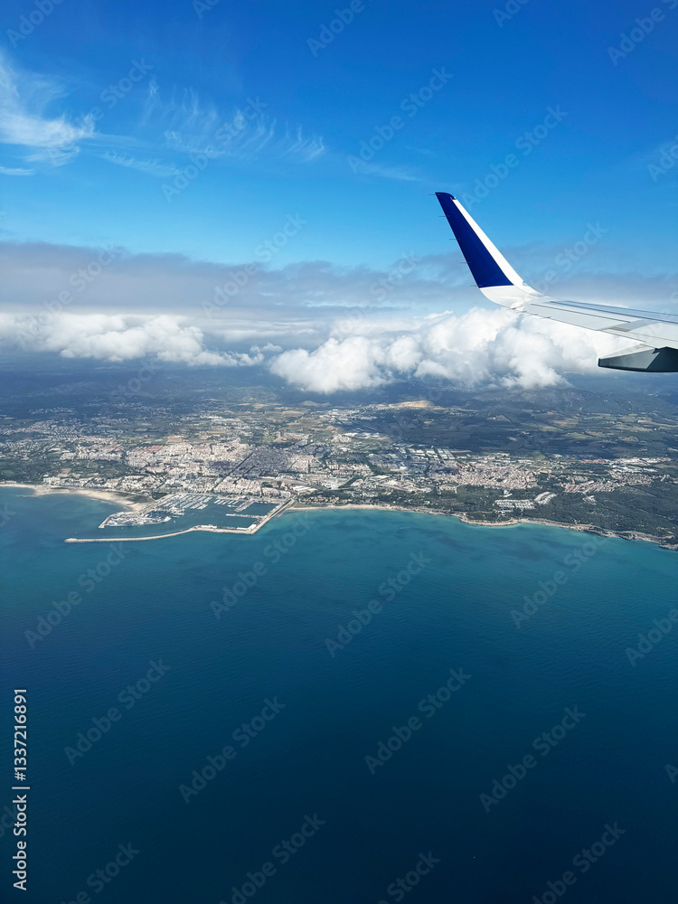 Fototapeta premium View from the plane of the coast of Spain