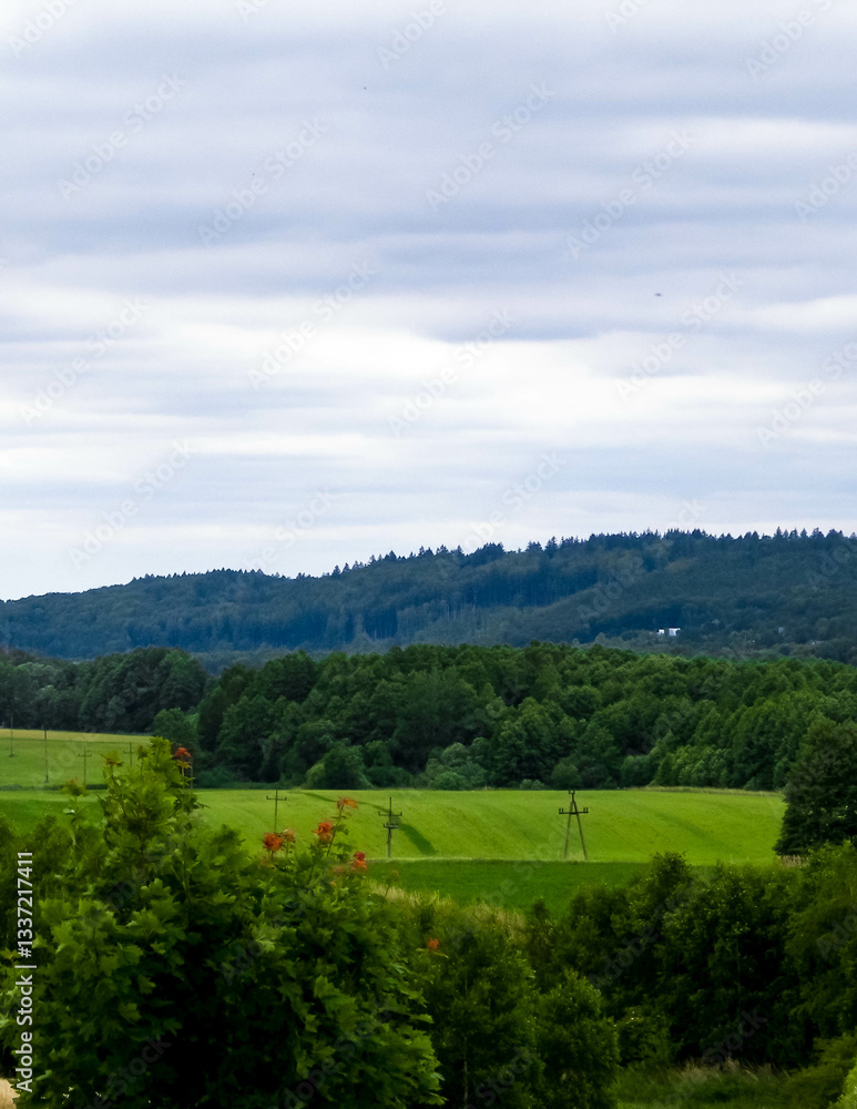 Obraz premium Mountainous landscape of Wiezyca in Poland
