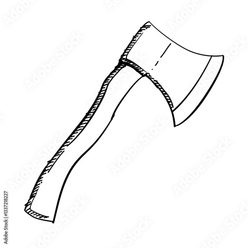 axe vector line art hand drawn illustration 