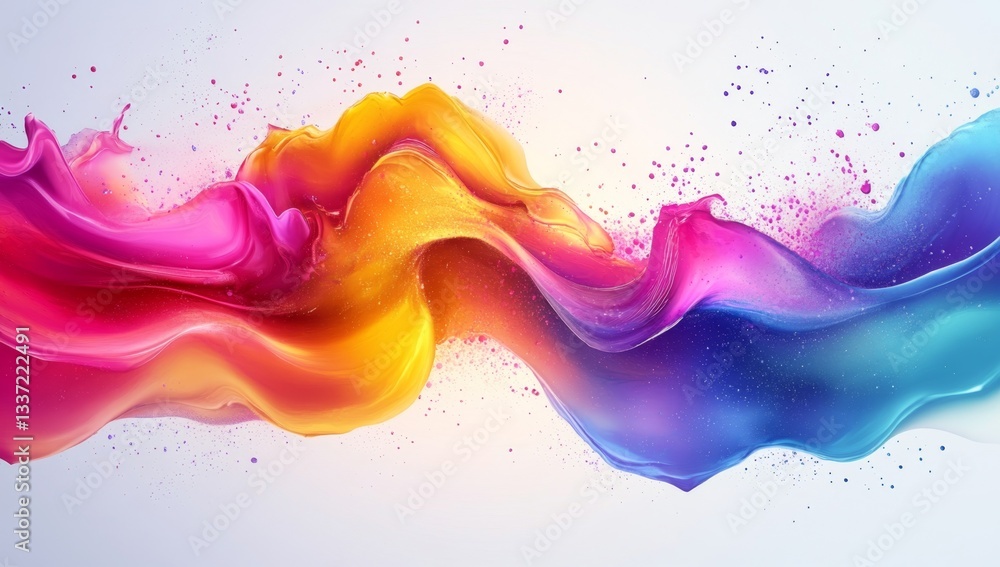 Dynamic, colorful paint splash. Fluid, vibrant, and abstract Dynamic, colorful paint splash. Fluid, vibrant, and abstract