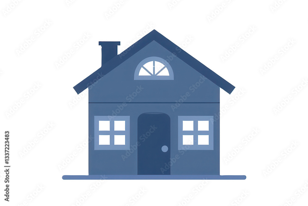 Simple Blue House Icon Design for Home and Real Estate Themes Simple Blue House Icon Design for Home and Real Estate Themes
