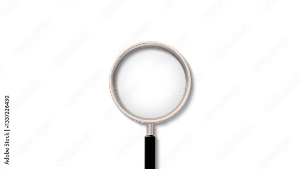 Magnifying glass 3d illustration on white background. Realistic magnifying glass for presentation, background or banner design. Magnifying glass. Magnifying glass 3d illustration on white background. Realistic magnifying glass for presentation, background or banner design. Magnifying glass.
