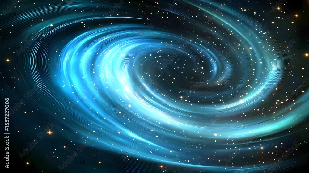 Fototapeta premium Minimalist Cosmic Background with Swirling Hues and Golden Specks